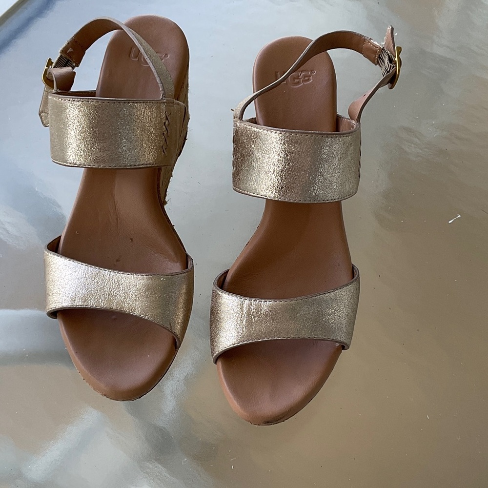 UGG Women's Gold Wedge Sandals